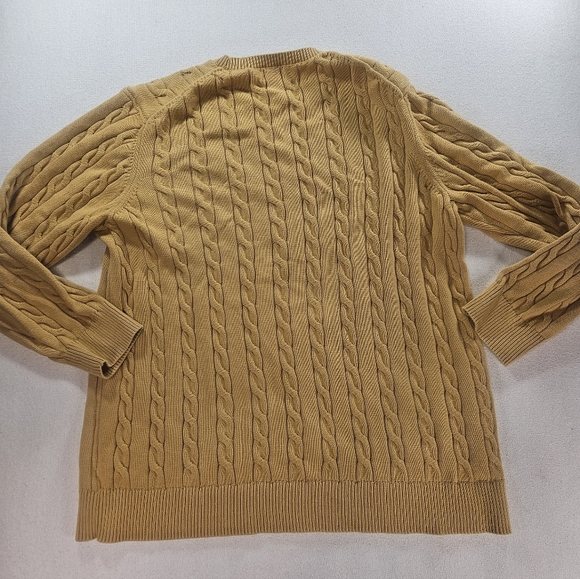 Brooks Brothers Supima Cotton Cable Knit Sweater 2XLT Yellow Big & Tall - Picture 8 of 8